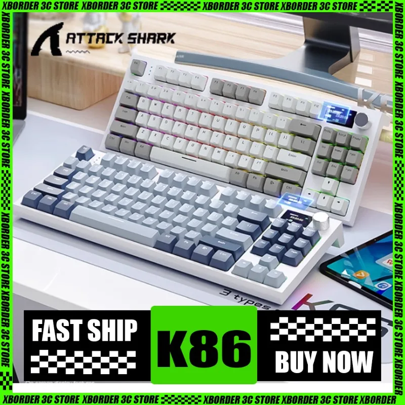Attack Shark K86 Mechanical Keyboard 3 Mode Bluetooth Wireless TFT Screen Full Key Hot Swappable Dynamic RGB 75% Layout Office
Attack Shark K86 Mechanical Keyboard 3 Mode Bluetooth Wireless TFT Screen Full Key Hot Swappable Dynamic RGB 75% Layout Office