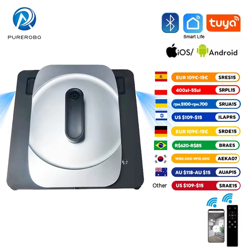 Purerobo W-S8S window cleaner robot with APP vacuum cleaner window cleaning robot electric glass for home clean robot glasses
Purerobo W-S8S window cleaner robot with APP vacuum cleaner window cleaning robot electric glass for home clean robot glasses