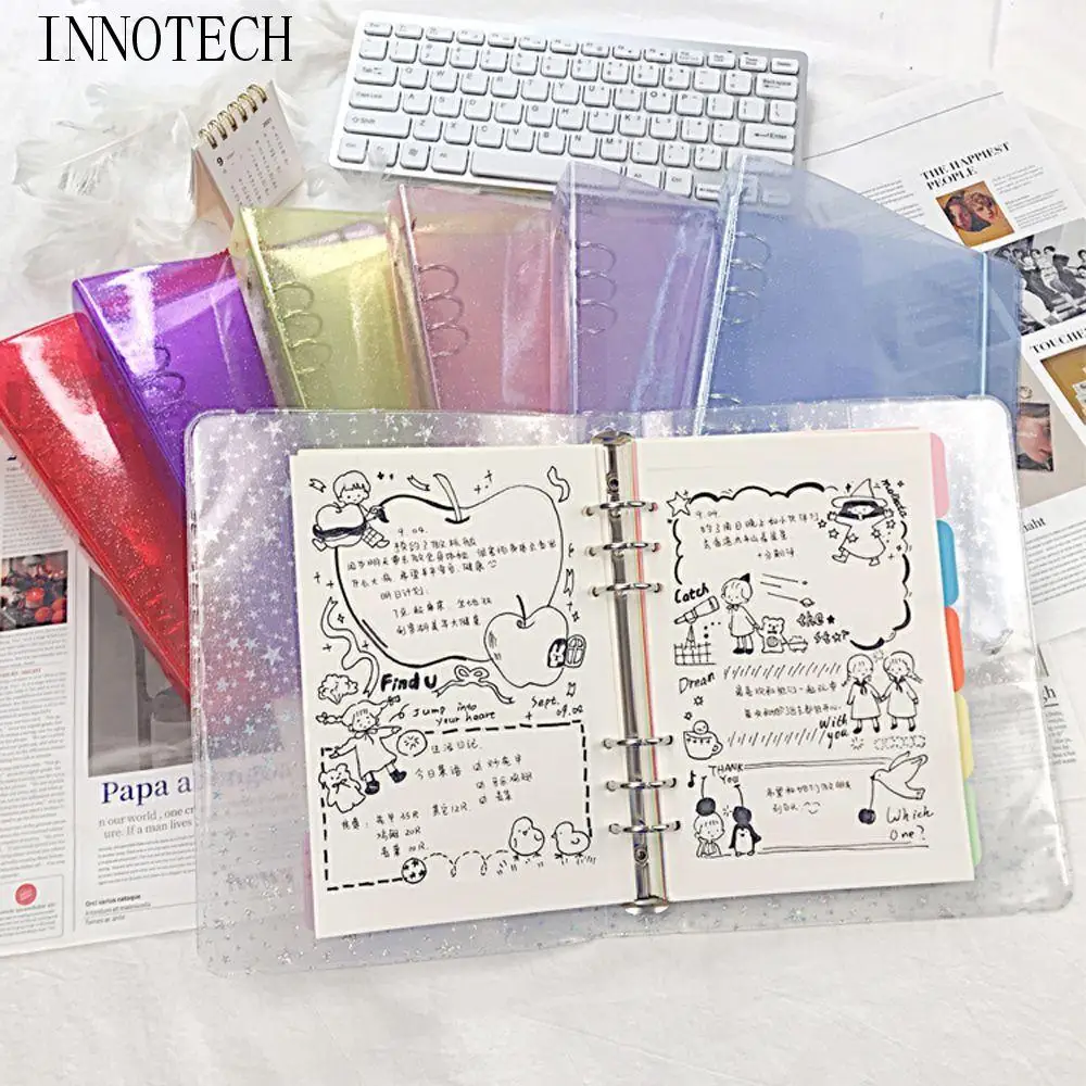 Gift Creative Colored Binder Cover Transparent Waterproof Photo Card Holder A5/A6 Size 6 Rings Handbook Cover Journal
Gift Creative Colored Binder Cover Transparent Waterproof Photo Card Holder A5/A6 Size 6 Rings Handbook Cover Journal