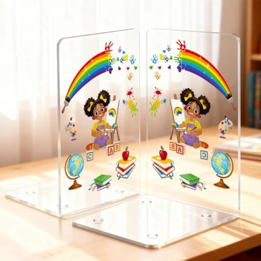 Acrylic Decorative Bookends for Heavy Books, Clear Book Ends for Shelves Decor and Desktop Organizers, Cute Book Ends to Hold B
Acrylic Decorative Bookends for Heavy Books, Clear Book Ends for Shelves Decor and Desktop Organizers, Cute Book Ends to Hold B