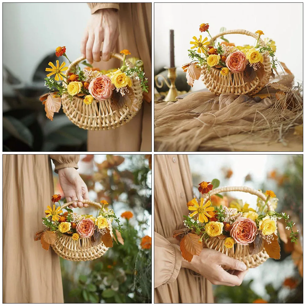 Wicker Flower Basket Woven H held Pe Multi purpose Storage Baskets Simple Natural Material Practical Easy Operate
Wicker Flower Basket Woven H held Pe Multi purpose Storage Baskets Simple Natural Material Practical Easy Operate