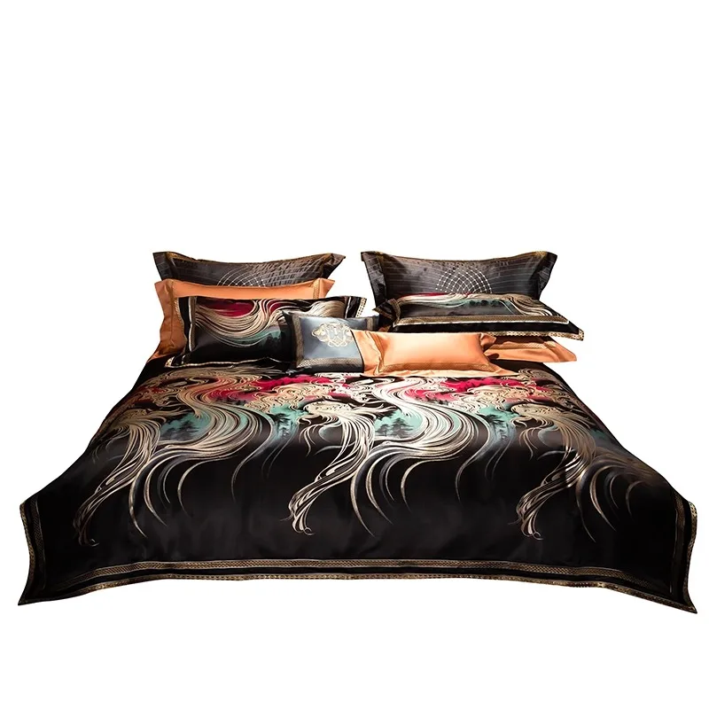 Retro black and gold 140 pure cotton bed cover four-piece set European jacquard embroidery luxury villa cotton 1.8 meters bed
Retro black and gold 140 pure cotton bed cover four-piece set European jacquard embroidery luxury villa cotton 1.8 meters bed