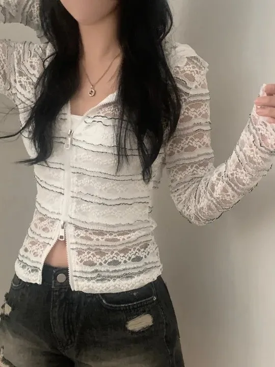 Lace Hooded Slim Fit Sun Protection Open Cardigan Women's Early Autumn New Small Size Long Sve Outerwear Design ort Jaet
Lace Hooded Slim Fit Sun Protection Open Cardigan Women's Early Autumn New Small Size Long Sve Outerwear Design ort Jaet