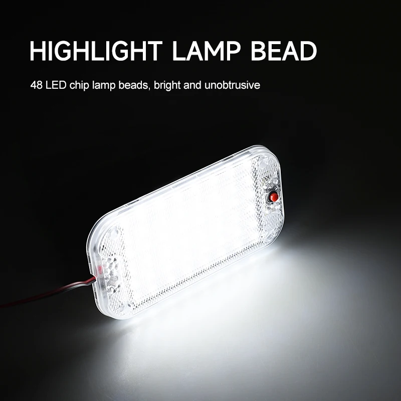 48 LED 12V-24V Panel Light Car Interior Reading Lamp High Brightness Cabin Lights for Van Truck RV Boat Camper Lights Strip
48 LED 12V-24V Panel Light Car Interior Reading Lamp High Brightness Cabin Lights for Van Truck RV Boat Camper Lights Strip