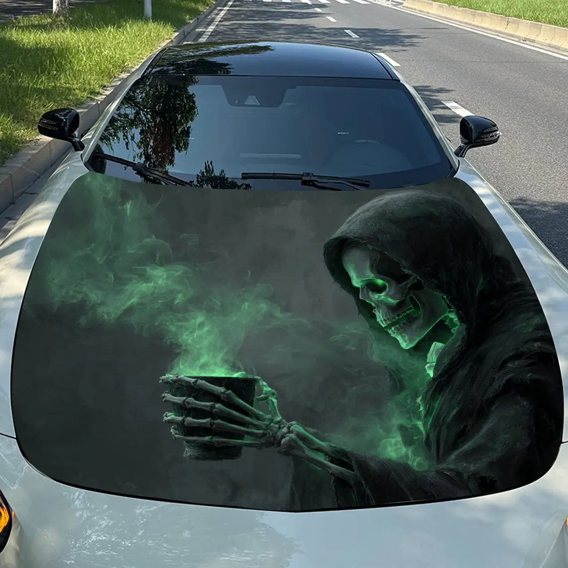Car Decals Grim Reaper Features A , Glowing - Green Themed Artistic Design, Exuding A Mysterious And Eerie Vibe Car Hood Sticker
Car Decals Grim Reaper Features A , Glowing - Green Themed Artistic Design, Exuding A Mysterious And Eerie Vibe Car Hood Sticker