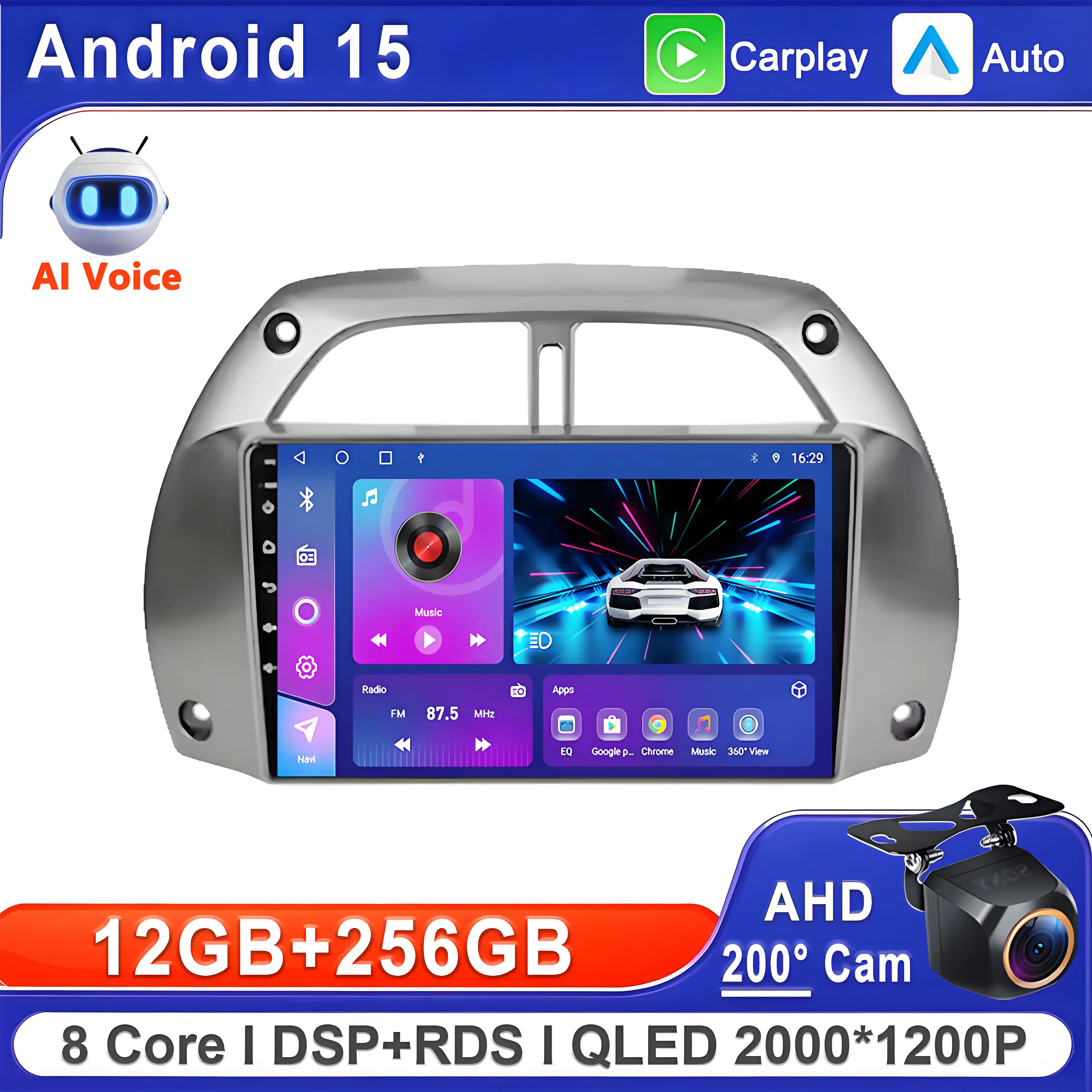 Android 15 For Toyota RAV4 Rav 4 2001 2002 2003 2004 2005 2006 Car Stereo Head Unit GPS Navigation High-performance Multimedia
Android 15 For Toyota RAV4 Rav 4 2001 2002 2003 2004 2005 2006 Car Stereo Head Unit GPS Navigation High-performance Multimedia