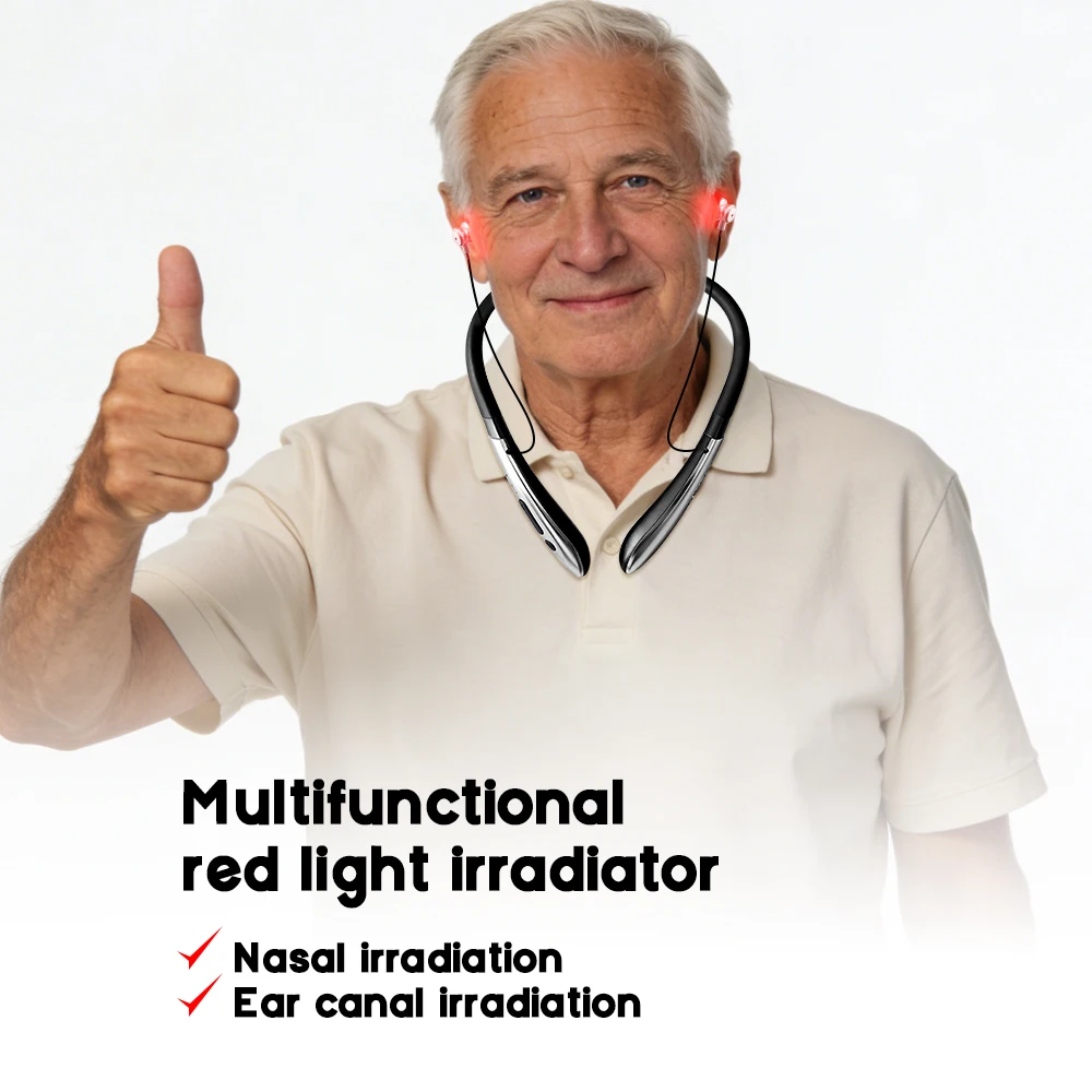 650nm Laser Therapy Instrument Rechargeable Portable Neck Wear Ear Nasal Irradiation Device Tinnitus Relief Care Massager
650nm Laser Therapy Instrument Rechargeable Portable Neck Wear Ear Nasal Irradiation Device Tinnitus Relief Care Massager