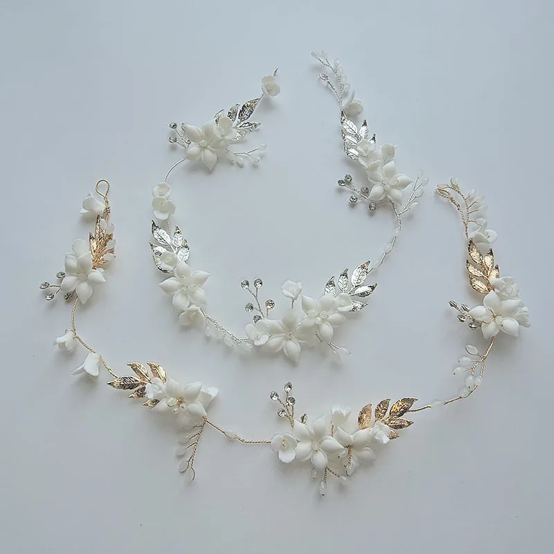 SLBRIDAL Handmade Alloy Rhinestones Ceramic Flower Bridal Headbands Hair Vine Wedding Bridesmaids Hair Accessories Women Jewelry
SLBRIDAL Handmade Alloy Rhinestones Ceramic Flower Bridal Headbands Hair Vine Wedding Bridesmaids Hair Accessories Women Jewelry