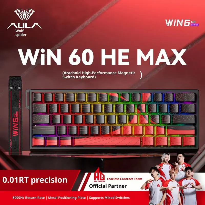 Горячая новинка Aula Win60he, механическая клавиатура с магнитной осью, киберспортивная игра, Fps, безстрашный контракт, Cs, проводная клавиатура для специальных гостей, подарки
Горячая новинка Aula Win60he, механическая клавиатура с магнитной осью, киберспортивная игра, Fps, безстрашный контракт, Cs, проводная клавиатура для специальных гостей, подарки