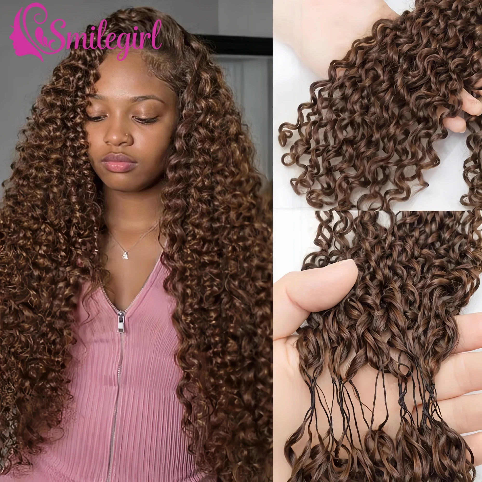 12A Brown Curly Crochet Human Hair Deep Wave Human Hair Extensions Pre Separated Knotless Handmade Bundles Crochet Hair For Braiding Pre Looped 8-30Inch #4 Color
12A Brown Curly Crochet Human Hair Deep Wave Human Hair Extensions Pre Separated Knotless Handmade Bundles Crochet Hair For Braiding Pre Looped 8-30Inch #4 Color