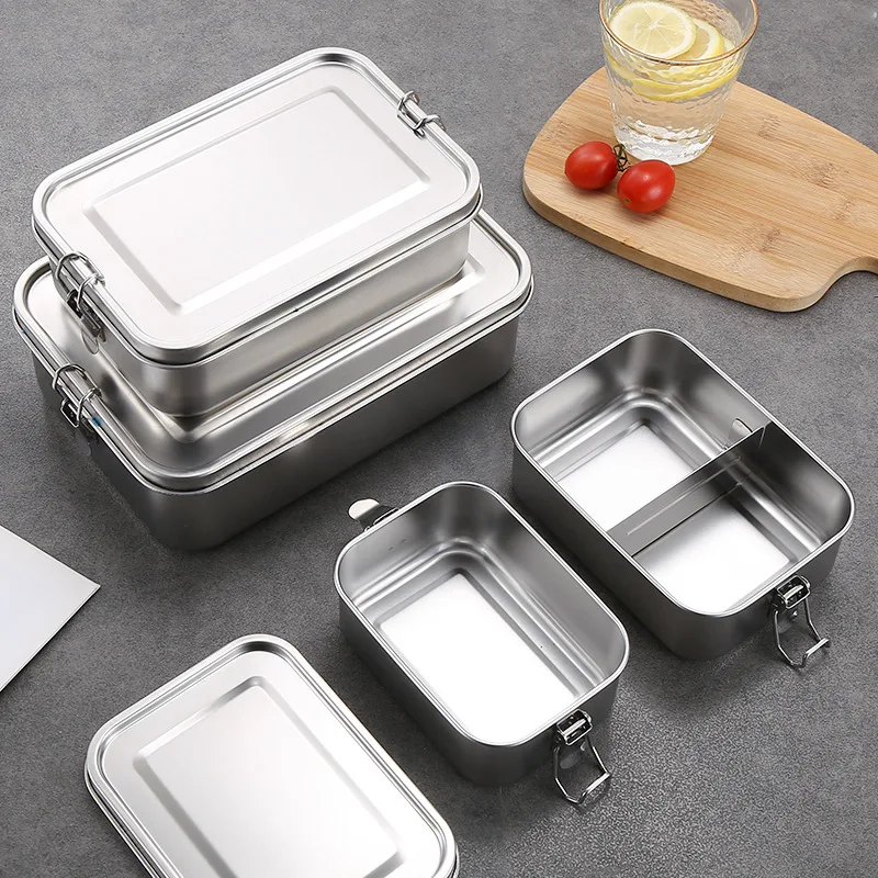 Stainless Steel Lunch Box with Removable Partition Thickened Rectangular Lunch Box Large Capacity Food Storage Bento Box
Stainless Steel Lunch Box with Removable Partition Thickened Rectangular Lunch Box Large Capacity Food Storage Bento Box