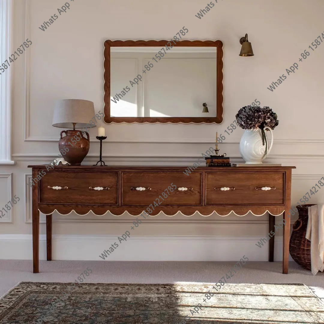French antique solid wood porch entrance foyer entrance table decorative cabinet American retro living room locker
French antique solid wood porch entrance foyer entrance table decorative cabinet American retro living room locker