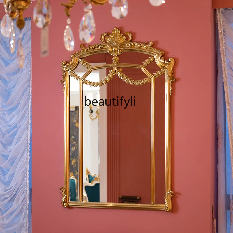 French luxury, heavy industry lace gold decorative mirror villa foyer bedroom retro hanging mirror
French luxury, heavy industry lace gold decorative mirror villa foyer bedroom retro hanging mirror