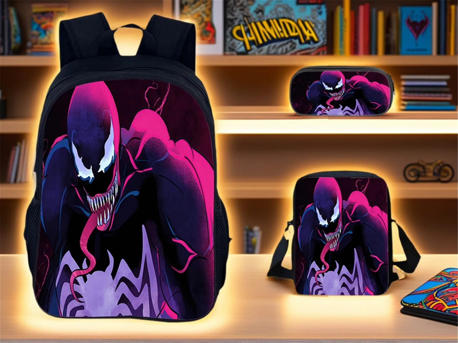 Детский холщовый рюкзак Venom + классическая сумка через плечо + пенал, сумка для книг Marvel для мальчиков и девочек, комплект 3 в 1
Детский холщовый рюкзак Venom + классическая сумка через плечо + пенал, сумка для книг Marvel для мальчиков и девочек, комплект 3 в 1