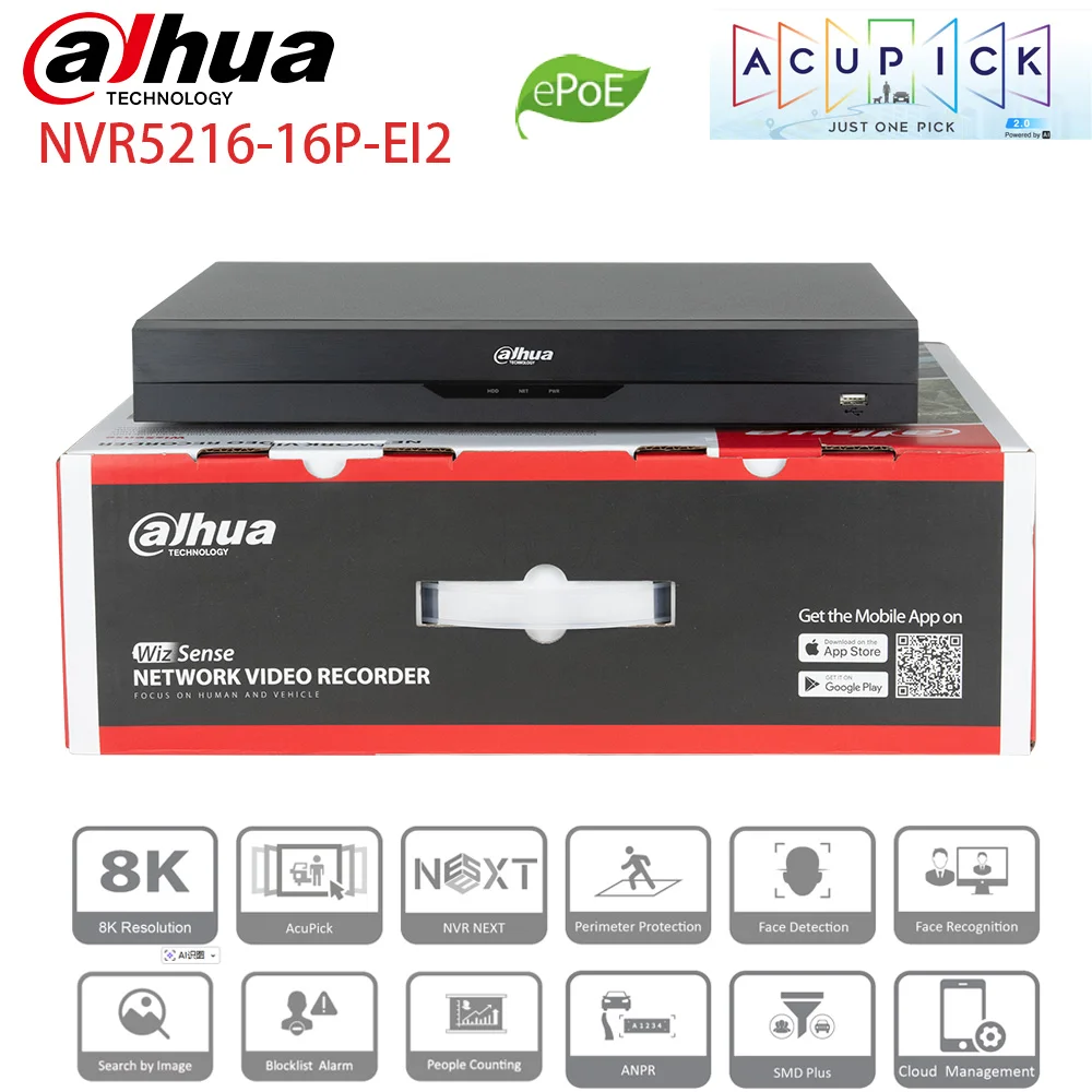 NEW Dahua 16ch 16poe 8K AI NVR 448Mbps AcuPick NVR5216-16P-EI2 NVR NEXT Network Video Recorder
NEW Dahua 16ch 16poe 8K AI NVR 448Mbps AcuPick NVR5216-16P-EI2 NVR NEXT Network Video Recorder