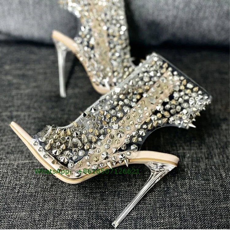 2023 New Large Size Square Toe Studed Rivet Mid-Calf Boots Stiletto Open Toe Fashion Boots Women'S Sandals
2023 New Large Size Square Toe Studed Rivet Mid-Calf Boots Stiletto Open Toe Fashion Boots Women'S Sandals