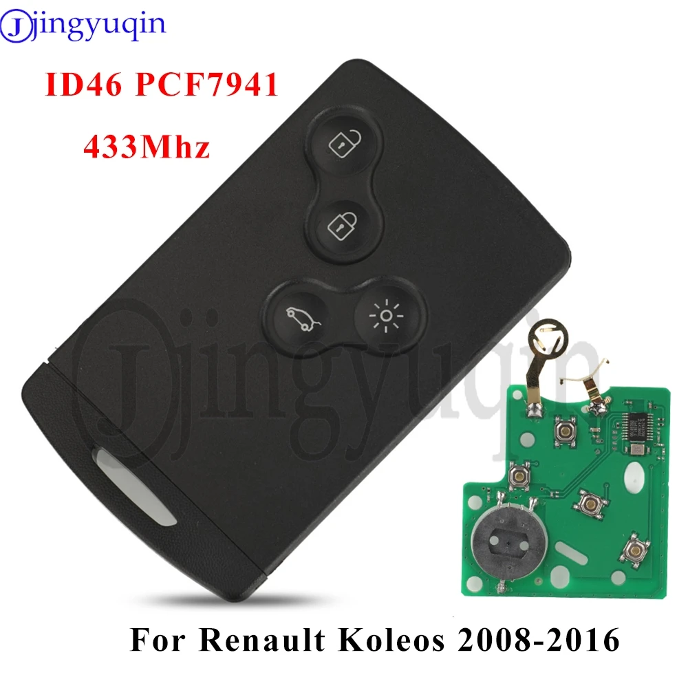 jingyuqin 4 Buttons ID46 PCF7941 433Mhz ASK Car Remote Control Key For Renault Koleos 2008-2016 Non-Hands Free Keyless Card
jingyuqin 4 Buttons ID46 PCF7941 433Mhz ASK Car Remote Control Key For Renault Koleos 2008-2016 Non-Hands Free Keyless Card