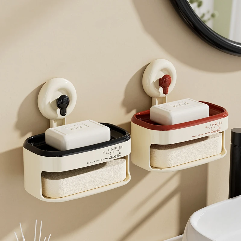 Suction Cup Soap Box Household Perforation-free Wall-mounted Soap Box Bathroom Shelf Toiletries Toilet Double-deck Storage Rack
Suction Cup Soap Box Household Perforation-free Wall-mounted Soap Box Bathroom Shelf Toiletries Toilet Double-deck Storage Rack