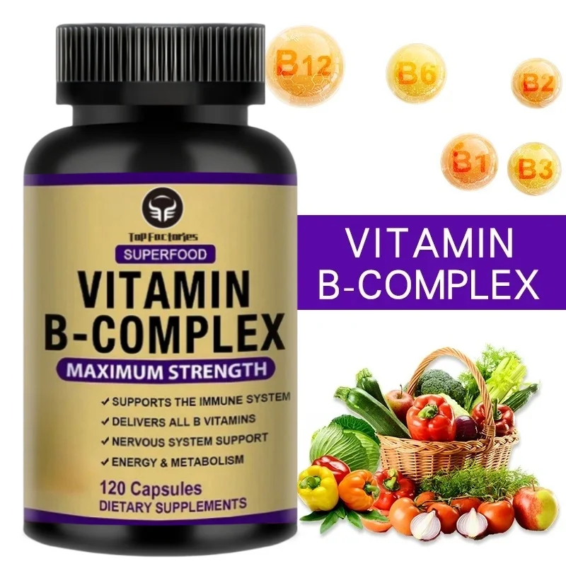 Vitamin B Complex Capsules Help Relieve Fatigue, Improve Digestion, Reduce Stress, Better Mood Support, Immune Supplement
Vitamin B Complex Capsules Help Relieve Fatigue, Improve Digestion, Reduce Stress, Better Mood Support, Immune Supplement