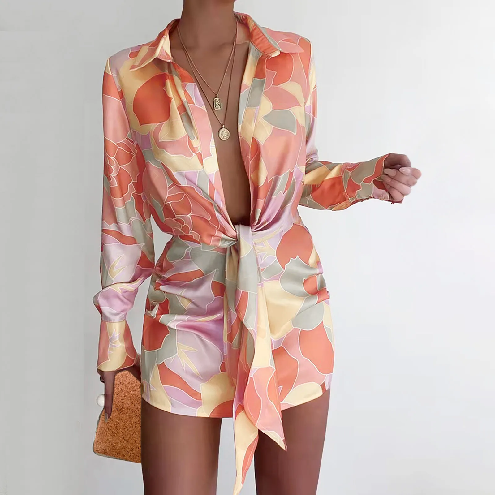 Sundress Women's Summer Long Sleeve Bandage Satin Mini Dress 2022 Beach Short Dresses Chic and Elegant Woman Dress Harajuku
Sundress Women's Summer Long Sleeve Bandage Satin Mini Dress 2022 Beach Short Dresses Chic and Elegant Woman Dress Harajuku