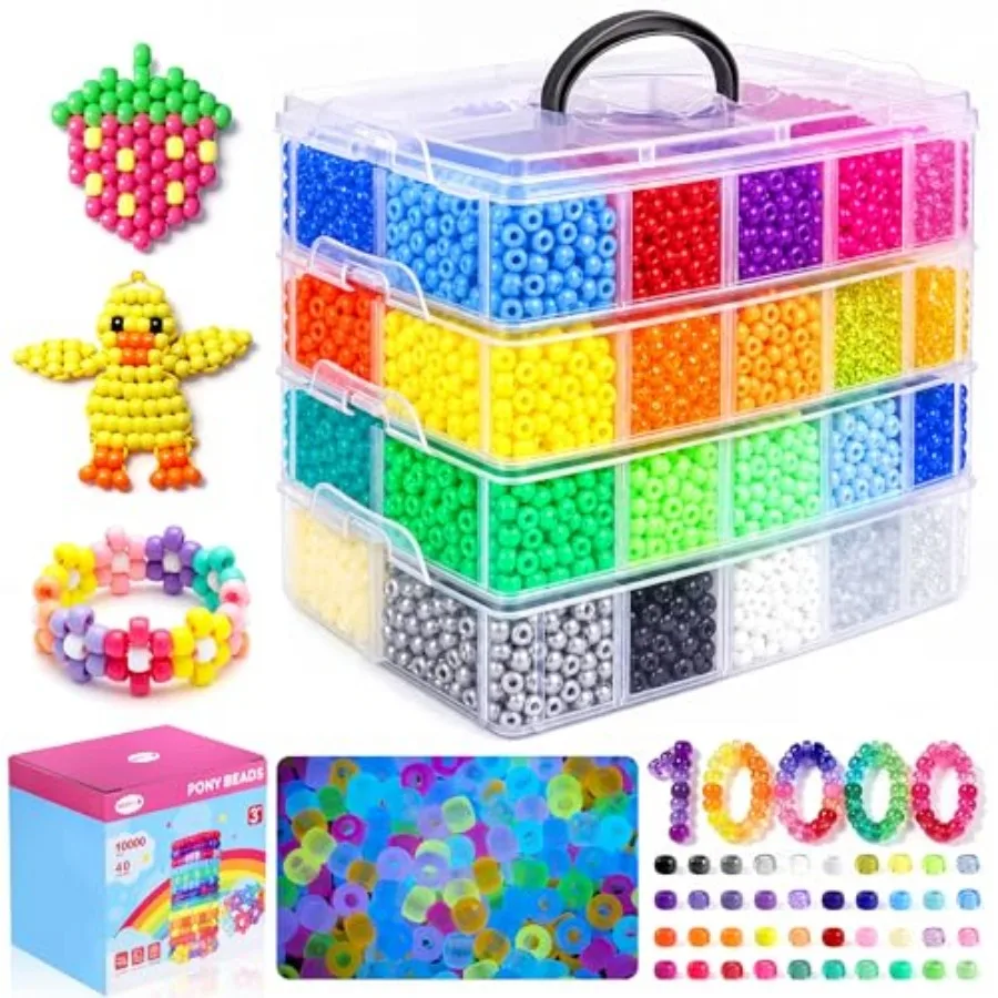 0000 Pcs Pony Beads for Bracelet Making Kit, 40 Colors Kandi Beads for Bracelets Jewelry Making, 6x9mm Hair Bead for Braids Key
0000 Pcs Pony Beads for Bracelet Making Kit, 40 Colors Kandi Beads for Bracelets Jewelry Making, 6x9mm Hair Bead for Braids Key