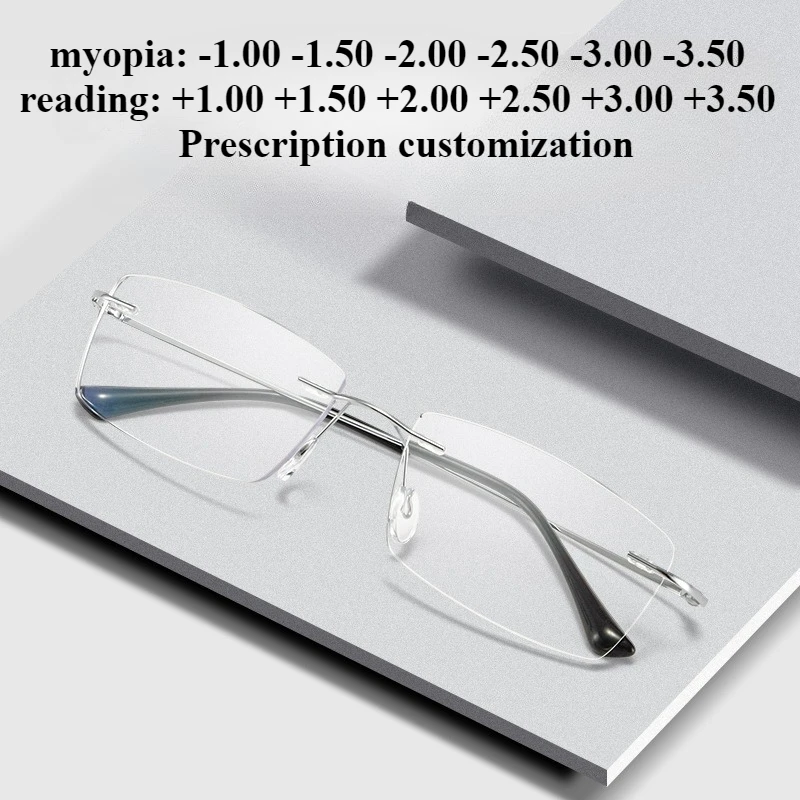 55 мм сверхлегкая оправа для очков без оправы из чистого титана, мужская прямоугольная оправа для близорукости, мужские очки для чтения с защитой от синего света
55 мм сверхлегкая оправа для очков без оправы из чистого титана, мужская прямоугольная оправа для близорукости, мужские очки для чтения с защитой от синего света