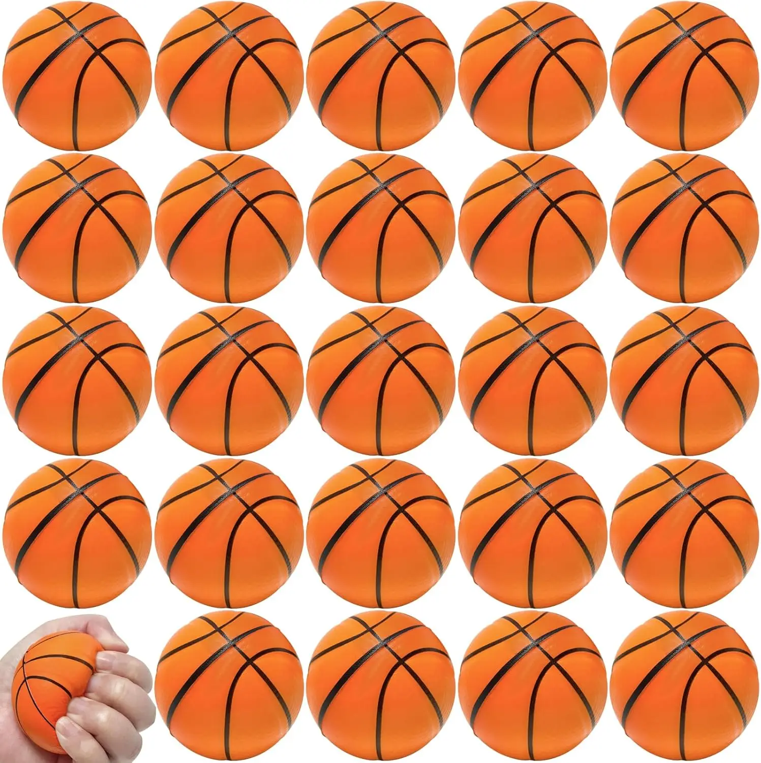 30 Pack 2.5in Foam Squeeze Basketballs Stress Relief Sports Party Favors
30 Pack 2.5in Foam Squeeze Basketballs Stress Relief Sports Party Favors