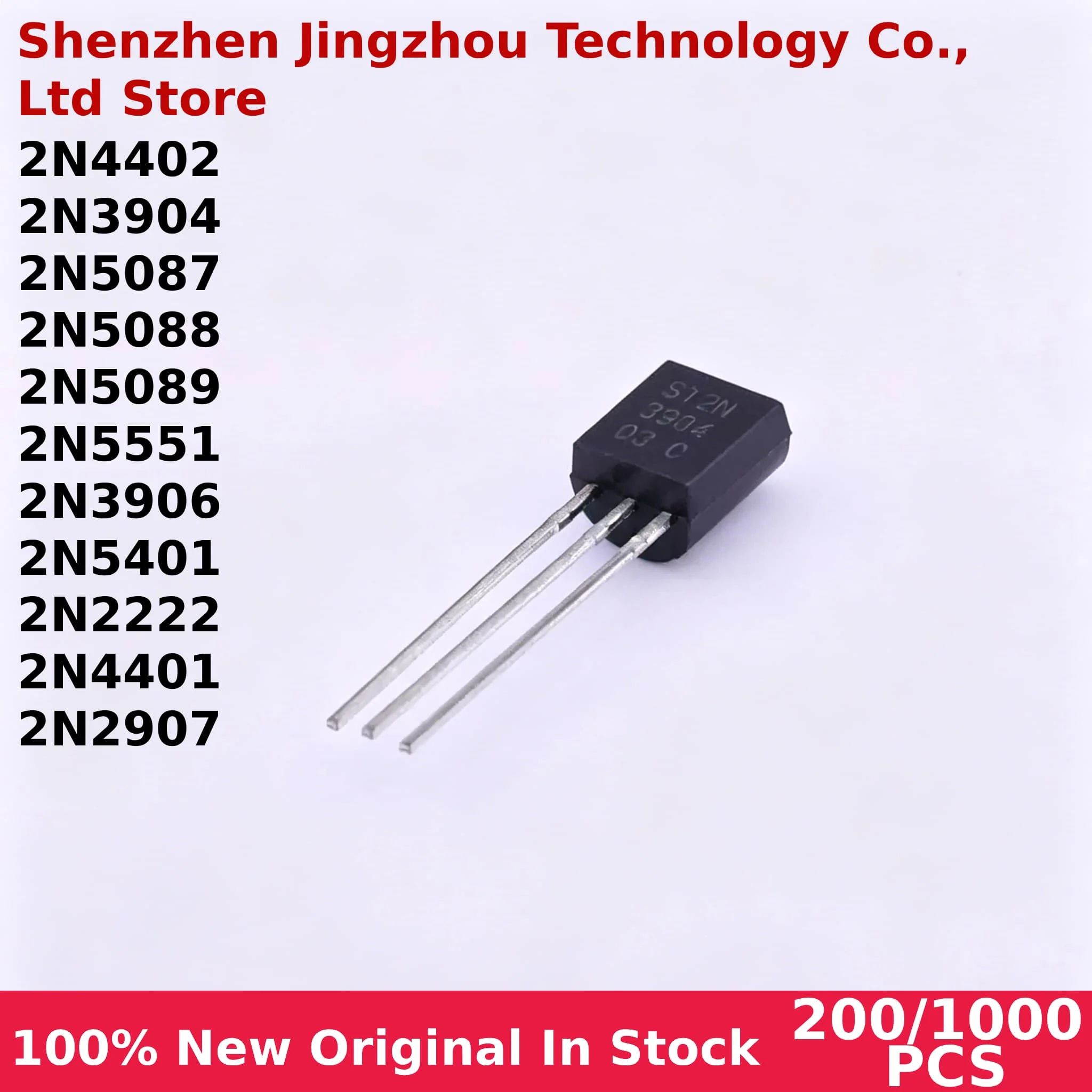 200/1000PCS New 2N4402 2N3904 2N5087 2N5088 2N5089 2N3906 2N2907 2N4401 2N2222 2N5401 2N5551 TO-92 Transistor IC Stock
200/1000PCS New 2N4402 2N3904 2N5087 2N5088 2N5089 2N3906 2N2907 2N4401 2N2222 2N5401 2N5551 TO-92 Transistor IC Stock
