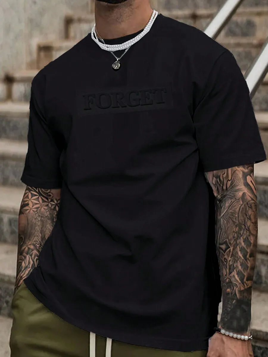 Loose Fit Mens Embossed Letter T-Shirt Casual Solid Tee
Loose Fit Mens Embossed Letter T-Shirt Casual Solid Tee