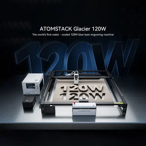 AtomStack Glacier 120W/90W Water-Cooled Diode Laser Engraver 780*760mm Working Area Autofocus Smart Offline Control Cutter