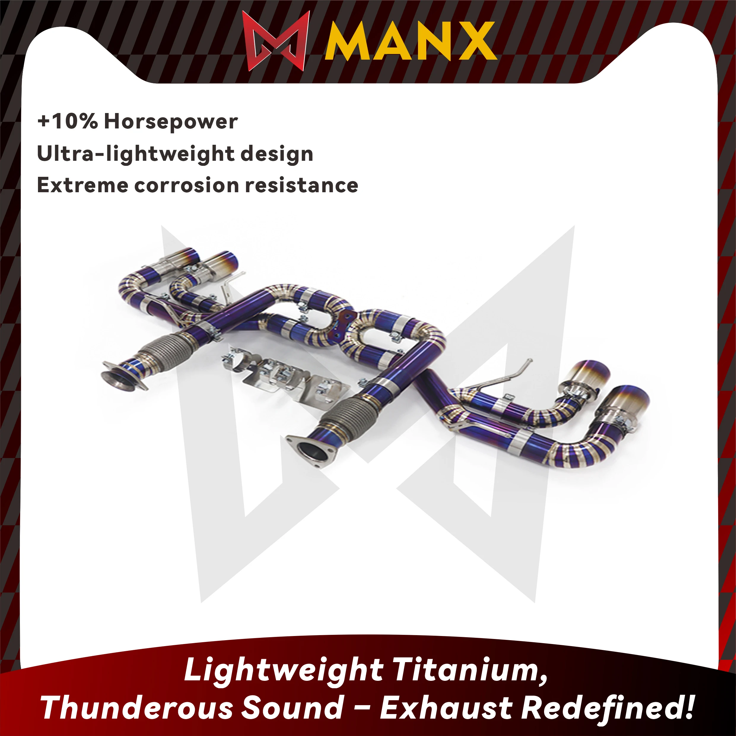 MANX Catback For Corvette C8 Focus On Titanium Pipe Clear Loud Sound Car Exhaust Customization Auto Parts Purple
MANX Catback For Corvette C8 Focus On Titanium Pipe Clear Loud Sound Car Exhaust Customization Auto Parts Purple