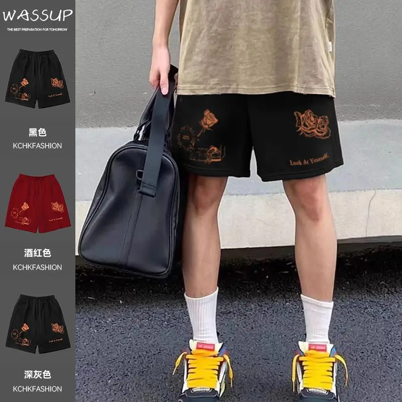 European and American Trendy Brand American-style Rose Print High-street Sports Trendy and Comfortable Shorts for Commuting.
European and American Trendy Brand American-style Rose Print High-street Sports Trendy and Comfortable Shorts for Commuting.