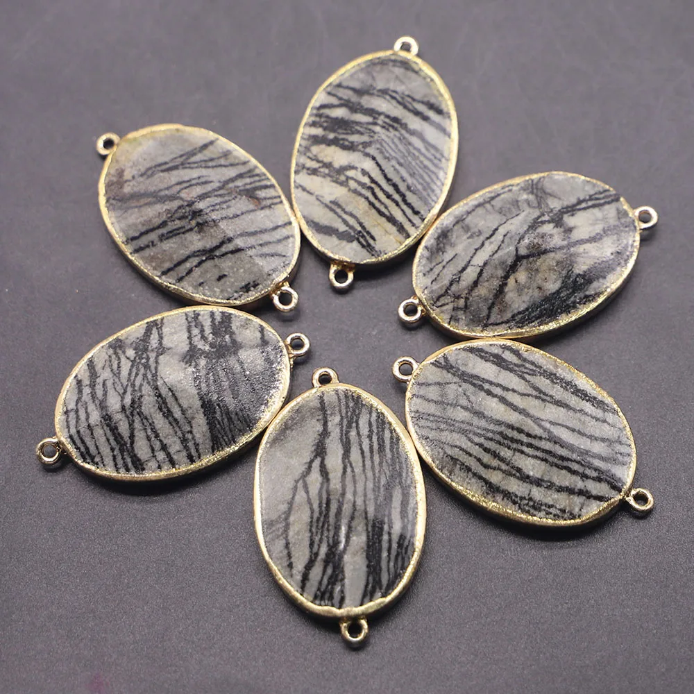 6pcs New Natural Stone Oval necklaces for women Pendant Healing Gold Plated Edge Charms DIY Fashion Jewelry Accessories
6pcs New Natural Stone Oval necklaces for women Pendant Healing Gold Plated Edge Charms DIY Fashion Jewelry Accessories