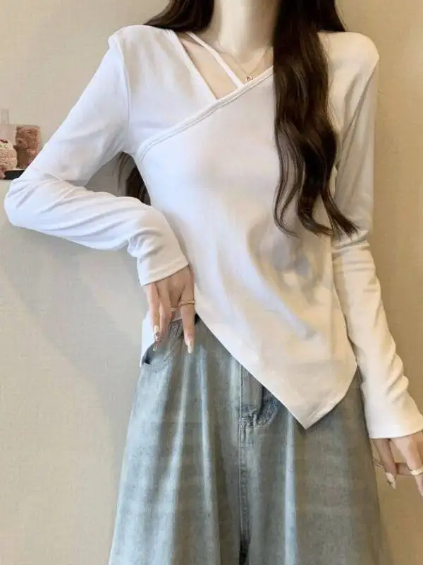 plus Size Women's Long Sleeve T-Shirt Korean Style Regular Shoulder Base Shirt Spring Autumn Asymmetric Split Casual Wear
plus Size Women's Long Sleeve T-Shirt Korean Style Regular Shoulder Base Shirt Spring Autumn Asymmetric Split Casual Wear