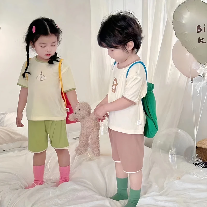 2PCS Sets Baby Clothes Summer Boys Shorts Casual Pullover Tops Pants Breathable Fresh Girls Sports Suit Children Home Wear Thin
2PCS Sets Baby Clothes Summer Boys Shorts Casual Pullover Tops Pants Breathable Fresh Girls Sports Suit Children Home Wear Thin