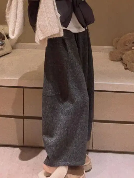plus Size Casual Trousers Thi Wide Leg Woolen Nine Points High Waist Straight Cut Winter Warm Color Ladies Pants
plus Size Casual Trousers Thi Wide Leg Woolen Nine Points High Waist Straight Cut Winter Warm Color Ladies Pants
