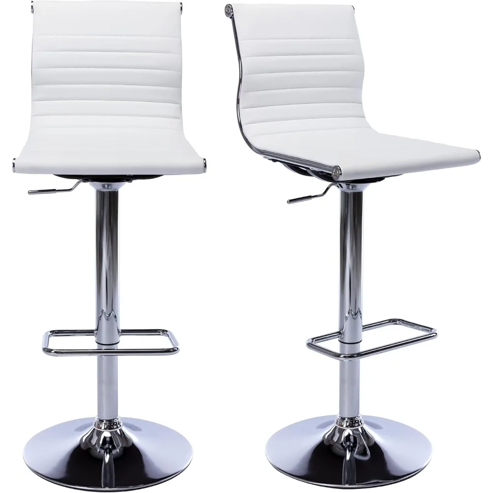 Modern Swivel Bar Stools Chairs Set of 2, Adjustable Counter Height Barstools Armless PU Leather Stools with Footrest and Back
Modern Swivel Bar Stools Chairs Set of 2, Adjustable Counter Height Barstools Armless PU Leather Stools with Footrest and Back