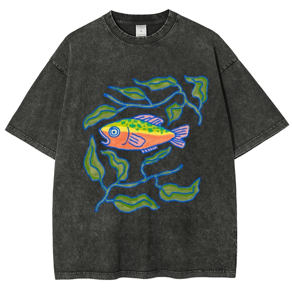 Summer Men T Shirt Street Style Retro Hiphop Fish Classic Fashion Short Sleeved T-shirt Unisex Cartoon Vintage Oversize Tees
Summer Men T Shirt Street Style Retro Hiphop Fish Classic Fashion Short Sleeved T-shirt Unisex Cartoon Vintage Oversize Tees