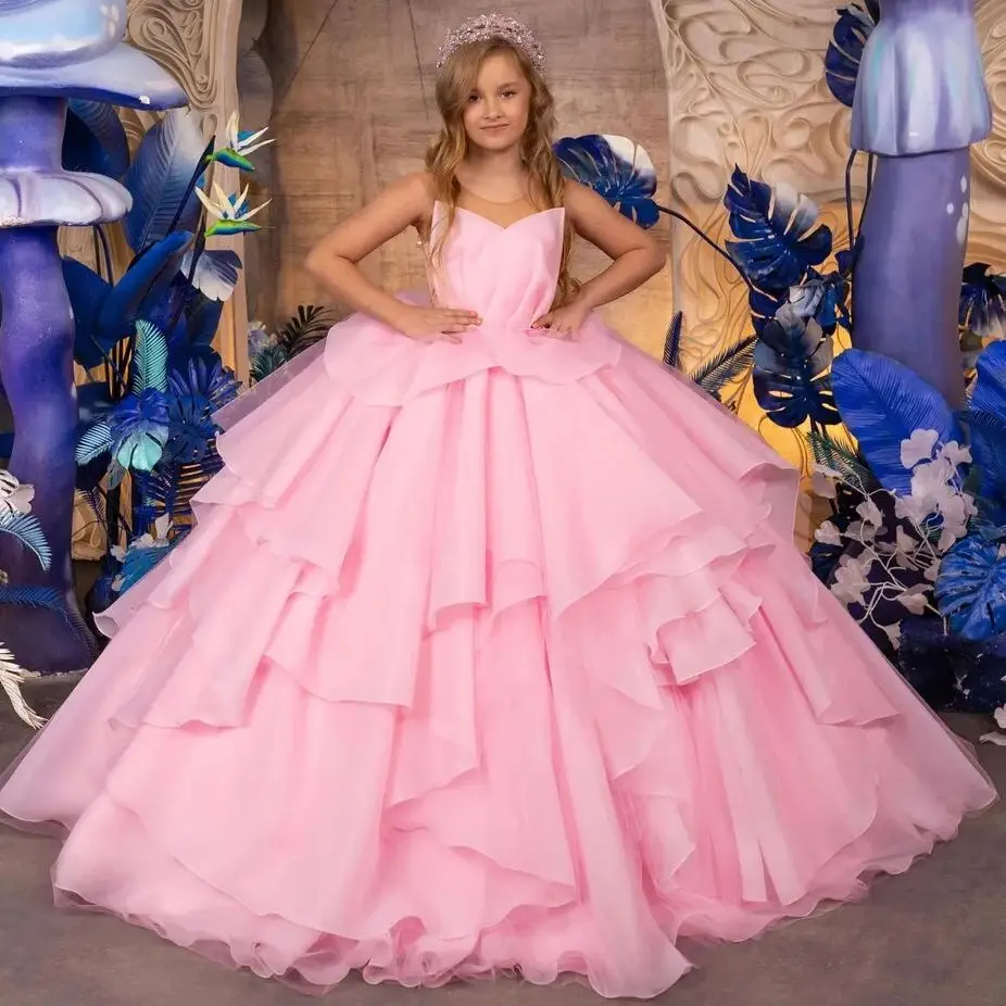 Pink Ball Gown Flower Girl Dresses Customized Princess Birthday Party Gowns Quinceanera Litter Girl's Pageant Dress
Pink Ball Gown Flower Girl Dresses Customized Princess Birthday Party Gowns Quinceanera Litter Girl's Pageant Dress