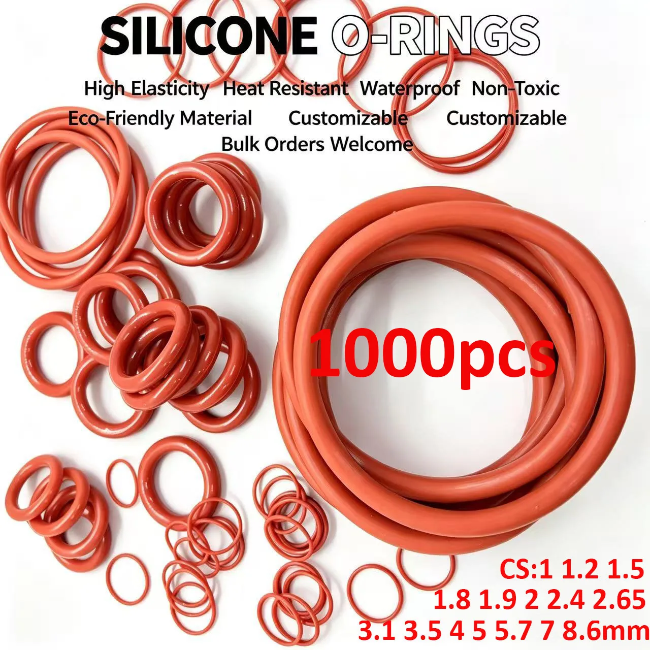1000pcs Black white red silicone sealing O-ring high temperature waterproof rubber ring diameter 1, outer diameter 3-30 ···
1000pcs Black white red silicone sealing O-ring high temperature waterproof rubber ring diameter 1, outer diameter 3-30 ···