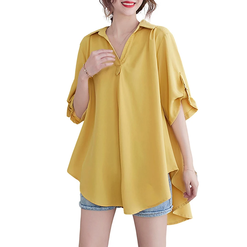 Cute Casual Women`s Chiffon Shirt Summer Cool Baggy Loose Fit Korean All-match Shirt Tops Blouse Lady
Cute Casual Women`s Chiffon Shirt Summer Cool Baggy Loose Fit Korean All-match Shirt Tops Blouse Lady
