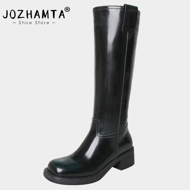 JOZHAMTA Size 33-40 Women Knee Boots Retro Genuine Leather Thick High Heels Winter Shoes Woman Ins Fashion Platform Long Boots
JOZHAMTA Size 33-40 Women Knee Boots Retro Genuine Leather Thick High Heels Winter Shoes Woman Ins Fashion Platform Long Boots