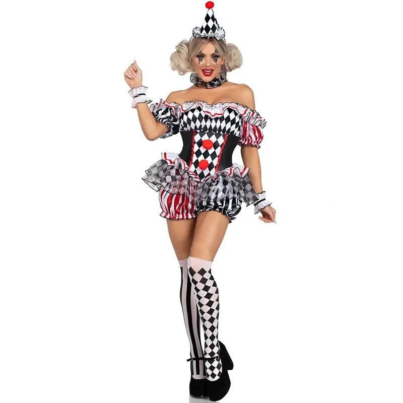 Halloween Clown Role-playing Uniform Women's Costume Versatile Clown Outfit Stage Performance Year-end Party Clothing
Halloween Clown Role-playing Uniform Women's Costume Versatile Clown Outfit Stage Performance Year-end Party Clothing