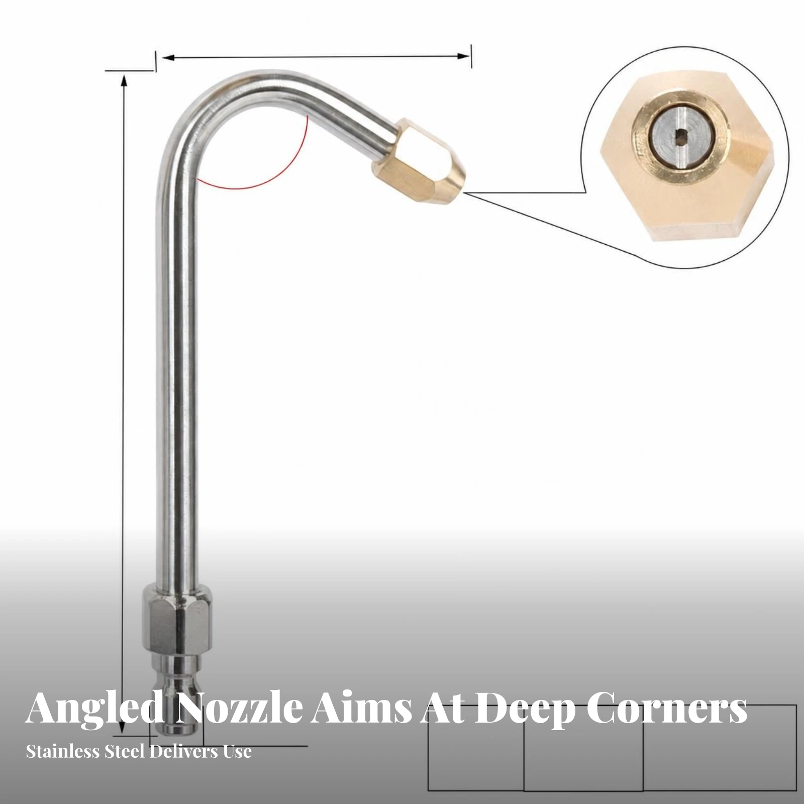 Angled Pressure Washer Nozzle Extended Reach U-Shaped Wand Nozzle Pressure Washer Wand Rust Resistant for Washing
Angled Pressure Washer Nozzle Extended Reach U-Shaped Wand Nozzle Pressure Washer Wand Rust Resistant for Washing