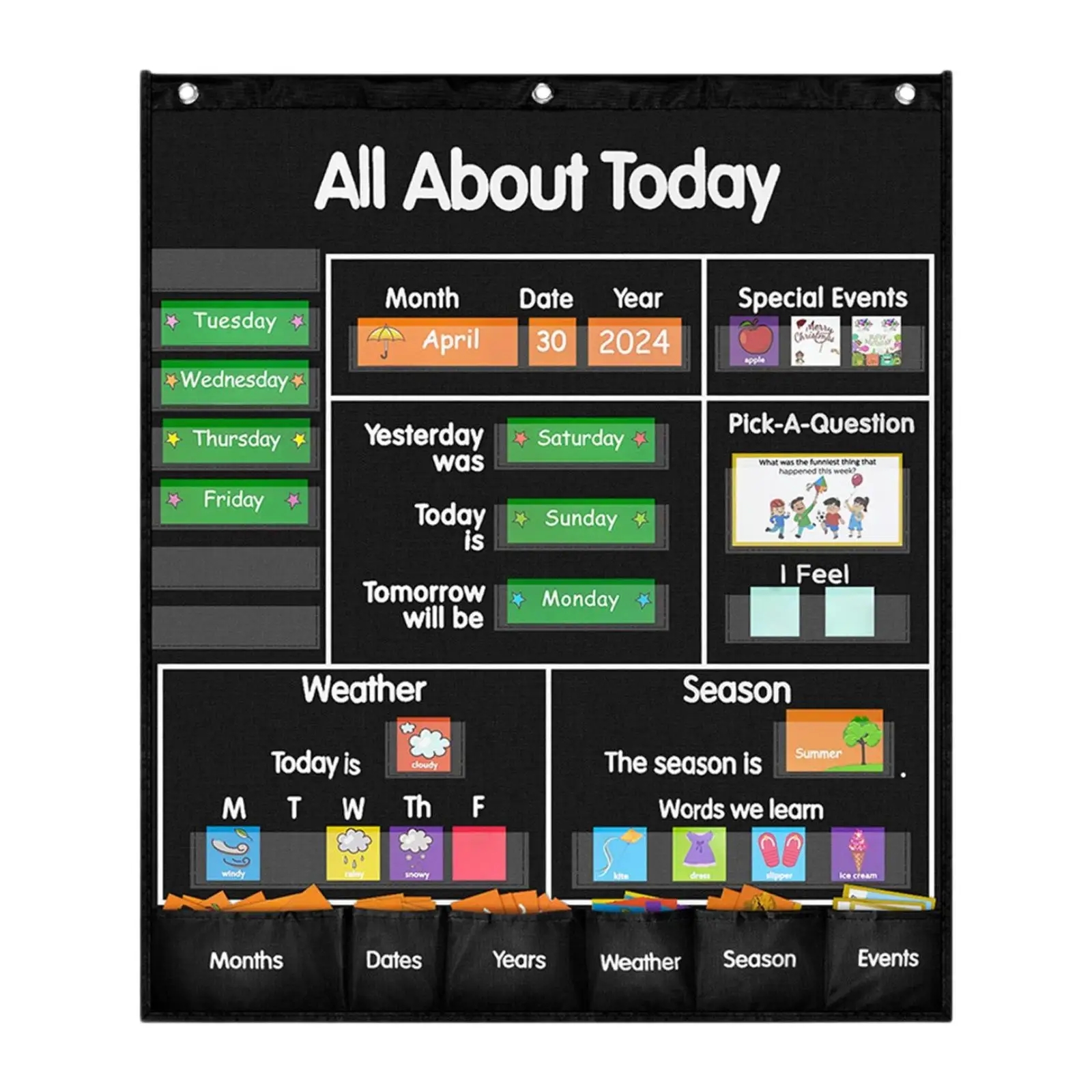 Weather and Calendar Pocket Chart for Scheduling Teaching Supplies Classroom
Weather and Calendar Pocket Chart for Scheduling Teaching Supplies Classroom