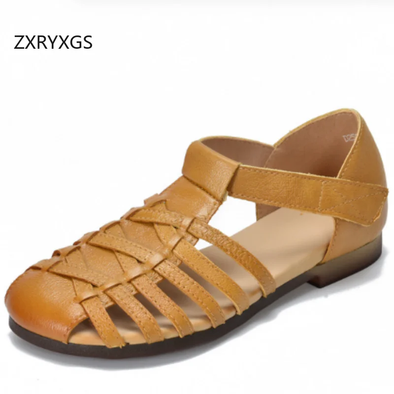 ZXRYXGS 2025 New Summer Top Cowhide Woven Square Toe Breathable Hollow Fashion Sandals Flat Soft Sole Women Shoes Roman Sandals
ZXRYXGS 2025 New Summer Top Cowhide Woven Square Toe Breathable Hollow Fashion Sandals Flat Soft Sole Women Shoes Roman Sandals