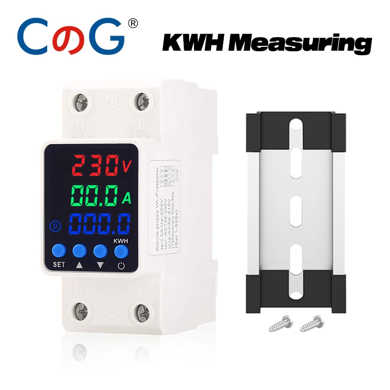 CG Защита от пониженного напряжения и тока 63 А с измерением кВтч, 220 В переменного тока, регулируемый цифровой дисплей, защита от напряжения + DIN-рейка
CG Защита от пониженного напряжения и тока 63 А с измерением кВтч, 220 В переменного тока, регулируемый цифровой дисплей, защита от напряжения + DIN-рейка