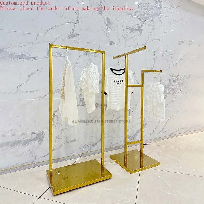 Custom.Custom .Custom.Custom logo Showroom Gold Clothes Hanger Floor Standing Display Stainless Steel Clothing Display Stand
Custom.Custom .Custom.Custom logo Showroom Gold Clothes Hanger Floor Standing Display Stainless Steel Clothing Display Stand