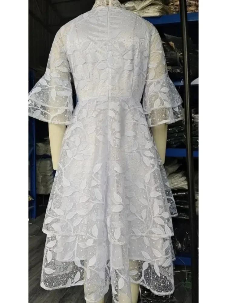 Dashiki Africa Clothing African Party Evening Dresses for Women Summer Elegant 2024 White Mesh High Waist 3/4 Sleeve Midi Dress
Dashiki Africa Clothing African Party Evening Dresses for Women Summer Elegant 2024 White Mesh High Waist 3/4 Sleeve Midi Dress