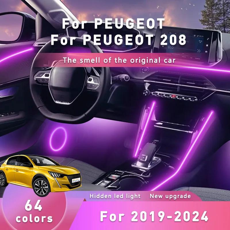 Для PEUGEOT 208 2021 года, разноцветное украшение для атмосферы настроения, 64 RGB, автомобильные беспроводные светодиодные полосы для внутреннего освещения «сделай сам», Bluetooth
Для PEUGEOT 208 2021 года, разноцветное украшение для атмосферы настроения, 64 RGB, автомобильные беспроводные светодиодные полосы для внутреннего освещения «сделай сам», Bluetooth